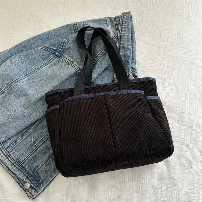 Bolso Hombro Pana Mujer Vintage Gran Capacidad Informal