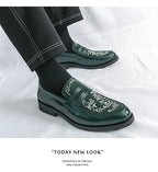 Mocasines Lujo Hombre Punta Redonda Cuero PU Formales Negocios | Sin Cordones