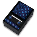 Conjunto de Lujo Corbata Gemelos Clip Pañuelo para Hombres Negocios Boda