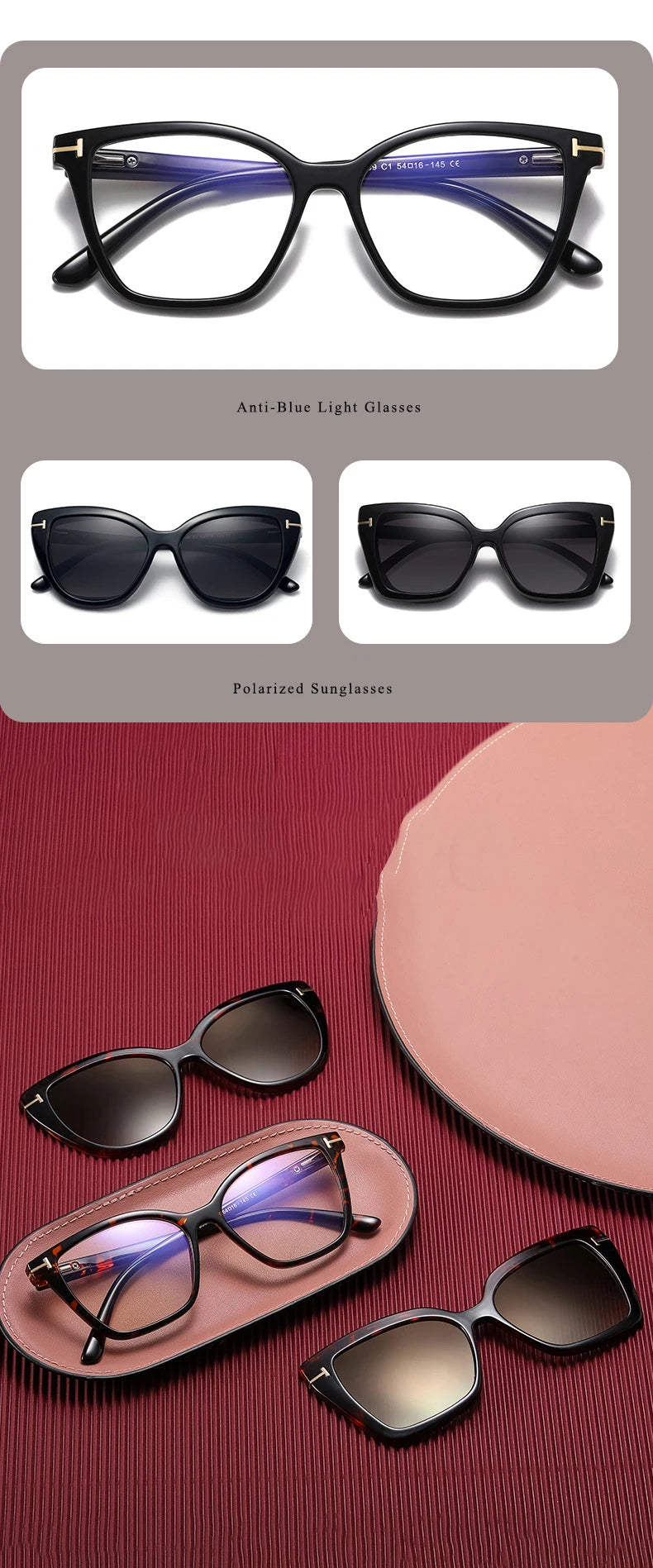 Gafas de Sol Tipo Ojo de Gato | Clip Magnético 3 en 1 | Lentes Graduadas Personalizables