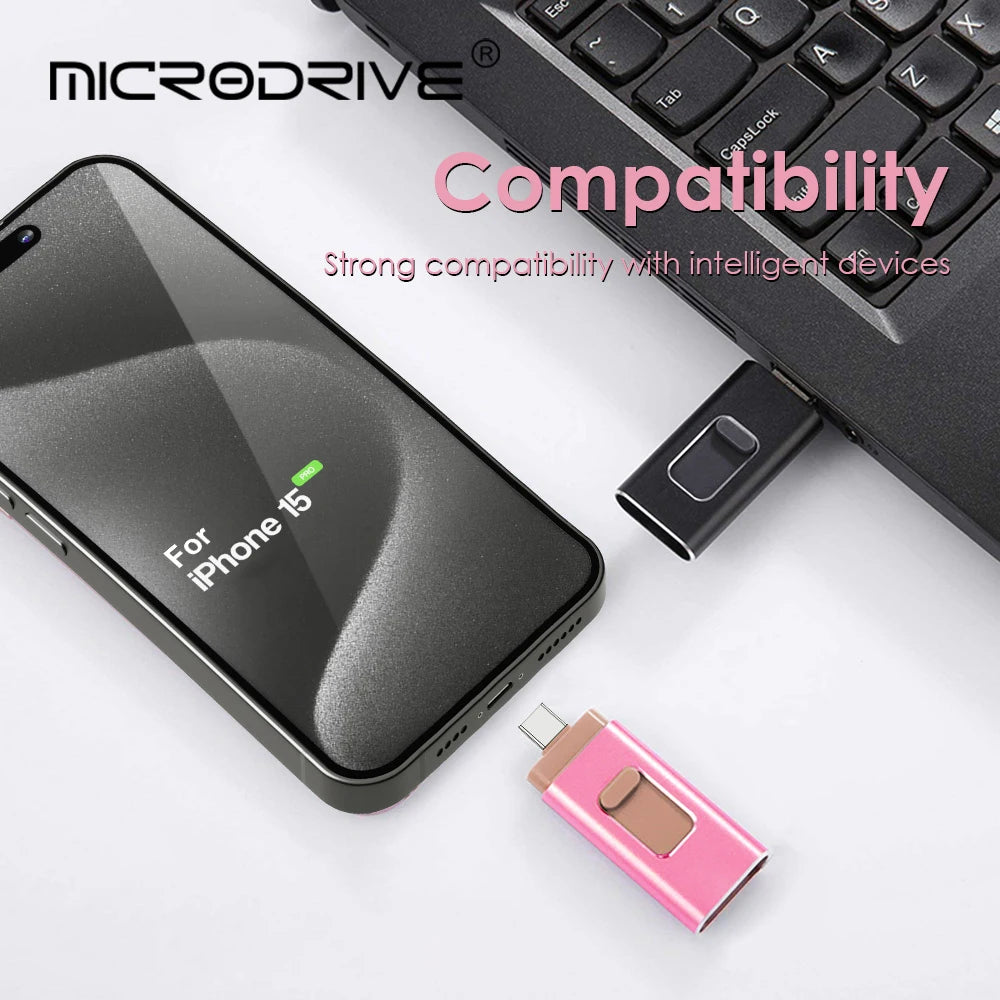 MicroDrive | Unidad Flash USB 4 en 1 | Alta Velocidad | Tipo C y Micro USB | 64GB