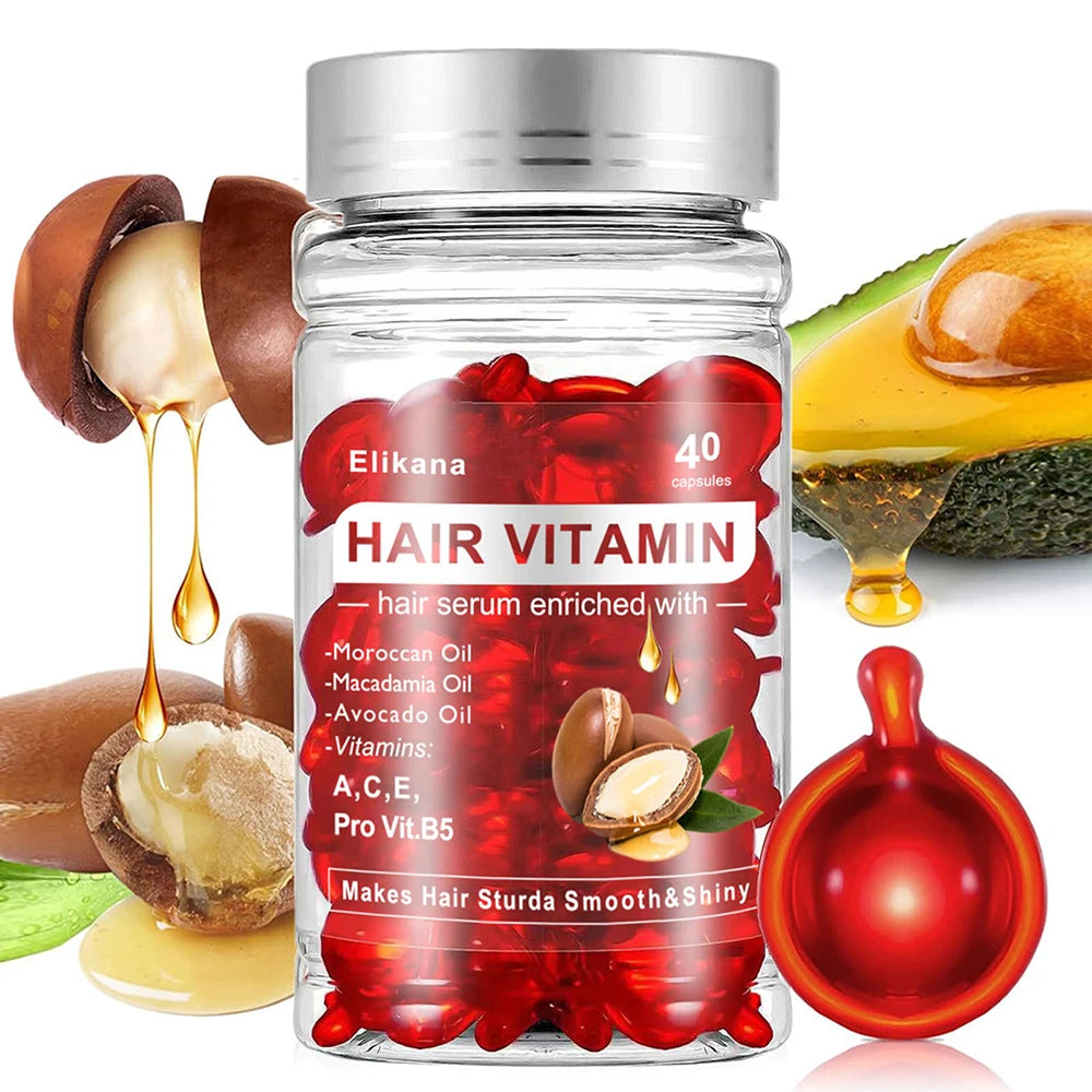 Aceite de nuez para el cuidado del cabello, aceite esencial, cápsula acondicionadora para el cabello marroquí, mejora la reparación del cabello seco y rizado, esencia sin lavado suave y brillante