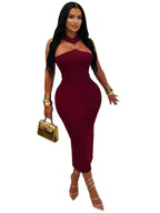 Vestido Wmstar para mujer, venta al por mayor, ropa de mujer a la moda, Color sólido, patrón de espiga, ajustado, Sexy, sin mangas, busto, vestido abrazando