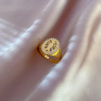 Anillo de Jesús de circón chapado en oro de 18 quilates para mujeres y hombres, anillo de cobre ajustable Vintage que se puede abrir, accesorios de joyería, regalos para amigos
