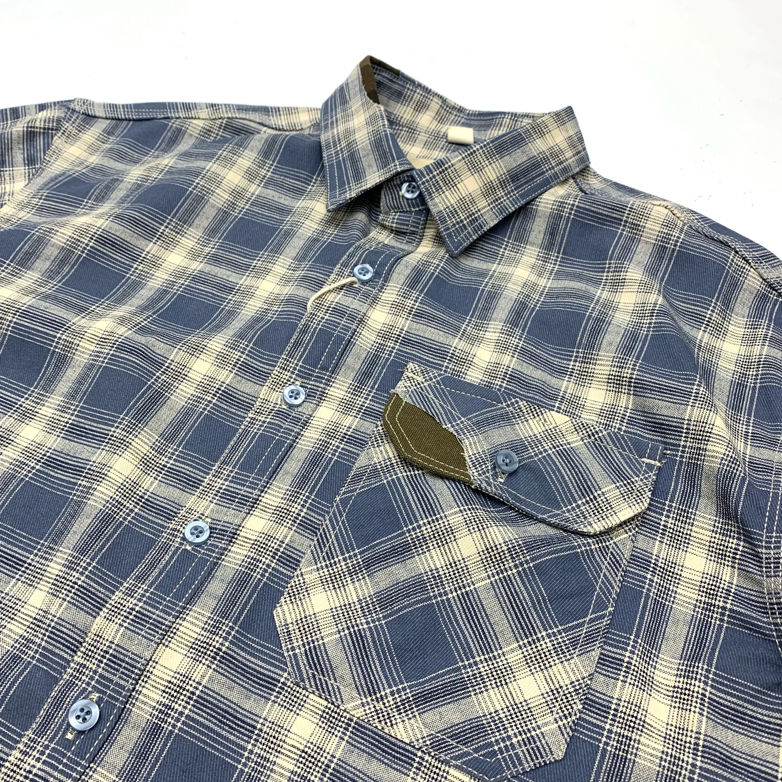 Camisa Cuadros Hombre | Algodón 100% | Estilo Retro Japonés | Manga Corta | Ticotrendy Costa Rica