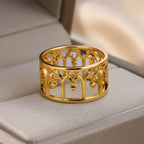 Anillo Trendy Hueco Vintage | Acero Inox | Joyería Pareja Boda | Lujo Y2K