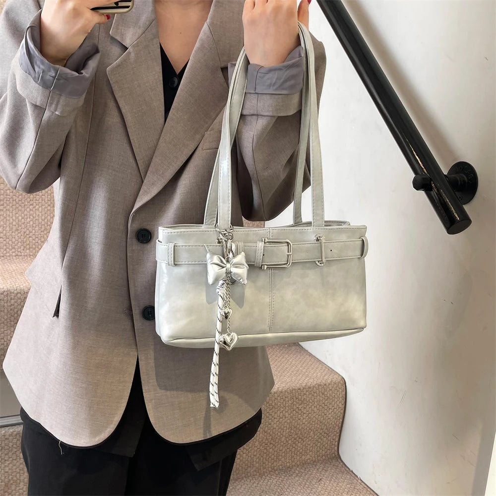 Bolso Hombro Diseño Hebilla Cinturón Lujo | Moda Versátil Tendencia Costa Rica