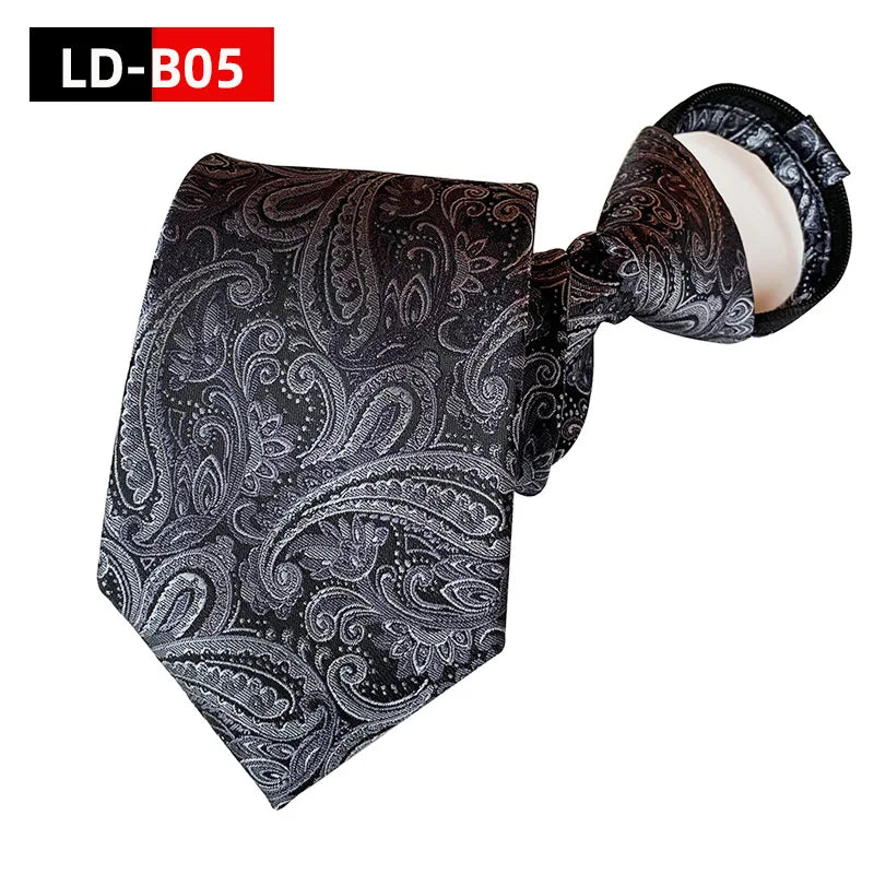 Corbata Preatada Con Cremallera Para Hombre Mujer Diseño Clásico