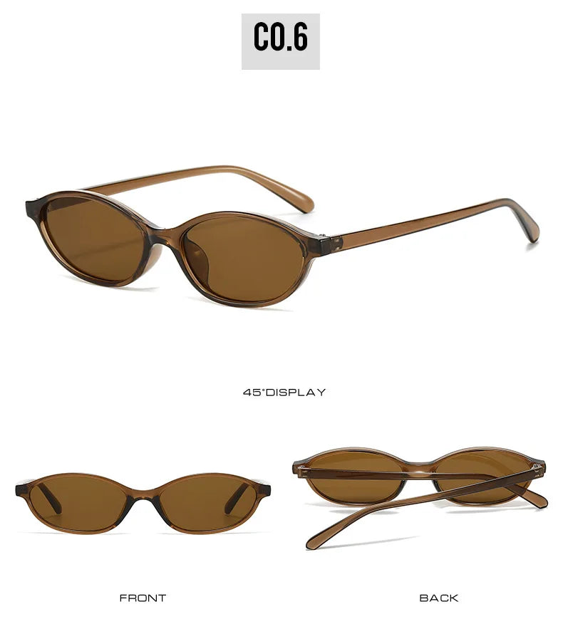 Gafas Sol Ovaladas Retro Leopardo Marrón | Montura Pequeña A La Moda UV400 Viajar