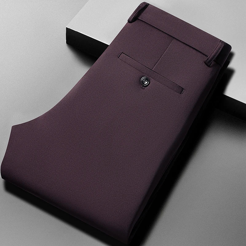 Pantalones de Vestir  | Elásticos 4 Direcciones y Sin Arrugas | Color Rojo Vino | Ticotrendy