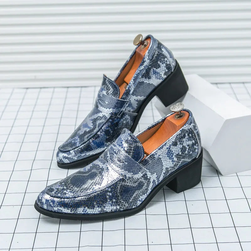 Zapatos Oxford Hombre Ticotrendy Piel Dividida Estampado Animal Sin Cordones | Elegantes