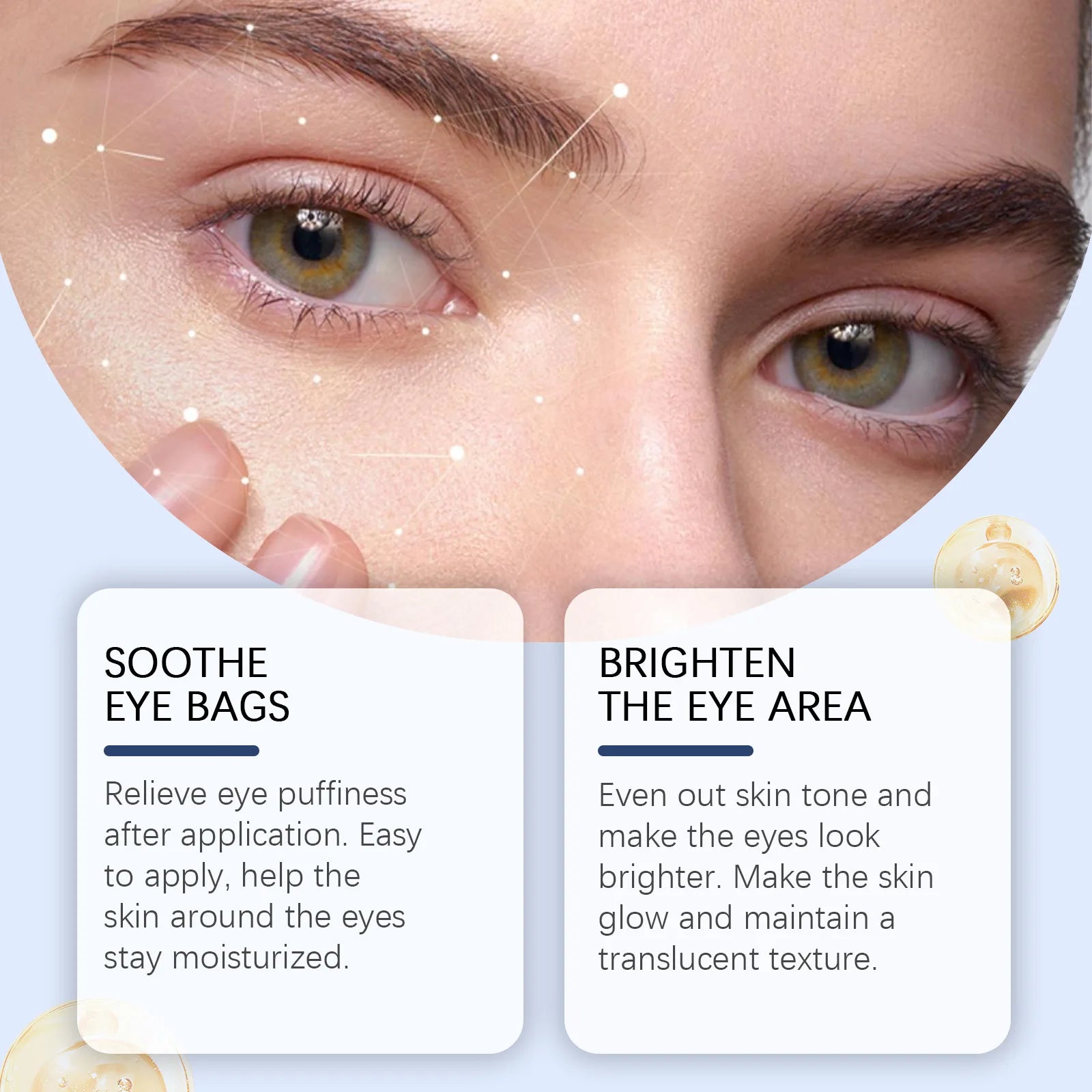 Aceite esencial para ojos de luteína OUHOE, hidratación profunda emoliente, cuidado hidratante de la piel de los ojos