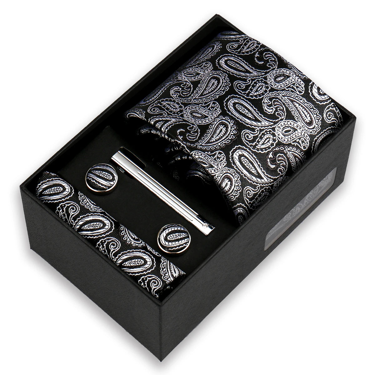 Conjunto De Lujo Corbata Pañuelo Clip Gemelos Accesorio Para Hombres