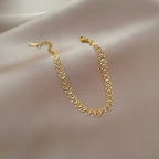 Pulseras de cadena de hojas huecas simples de acero inoxidable para mujeres y niñas, pulsera de Color dorado y plateado a la moda, accesorios de joyería