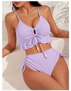 Bikini con Cordón y Volantes - Traje de Baño Sexy para el Verano Tico