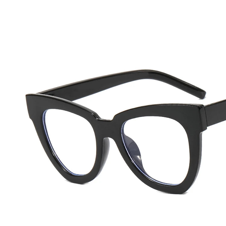 Montura Gafas Ojo Gato Marco Grande Retro Unisex | Antiazules Ópticas Titanio Plástico