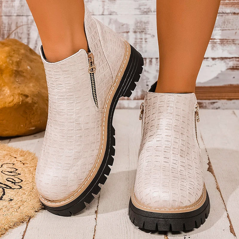 Botines de Plataforma | Doble Cremallera | Estilo Urbano