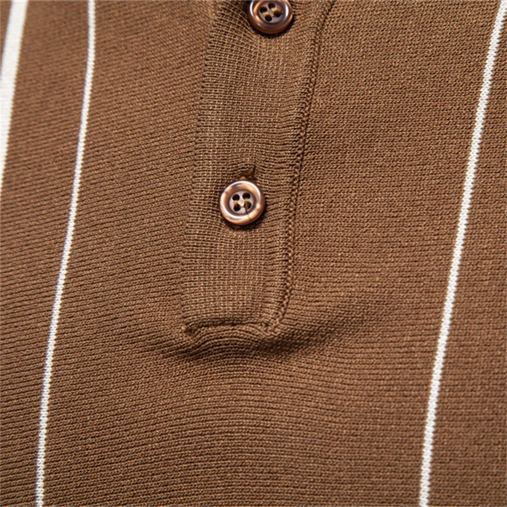 Polo Rayas Elegante Lujoso Hombre | Manga Corta Suave | Tallas S-XXL | Tico Trendy