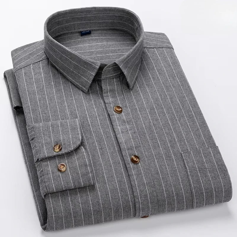 Camisa Algodón | Manga Larga | Ajuste Formal | Rayas/Cuadros | Oficina | Ticotrendy