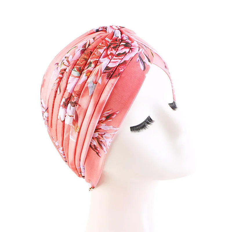 Turbante Hijab musulmán con estampado de volantes para mujer, gorro para envolver la cabeza, Hijab islámico árabe, abaya