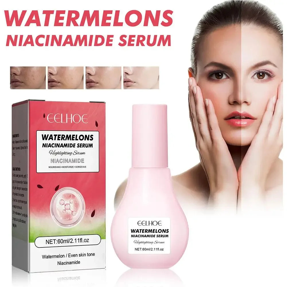 60ml sandía brillo niacinamida gotas de rocío suero imprimación resaltador suero ligero hidratante suero de Maquillaje facial 2025