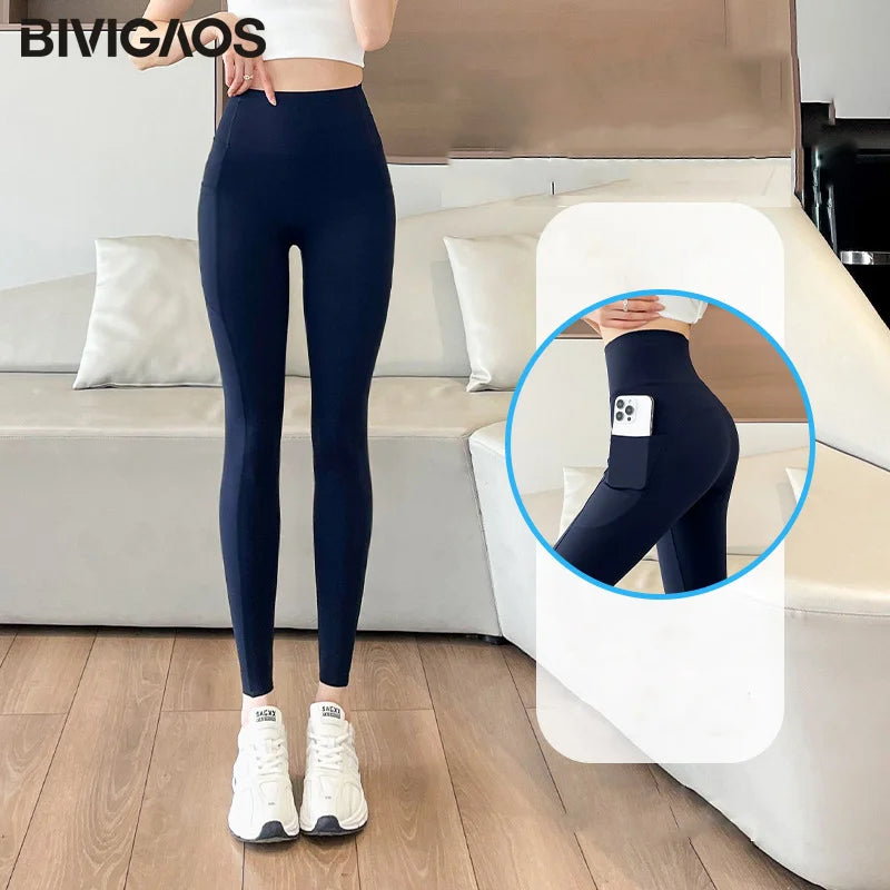 Leggings Piel Tiburón Bolsillo | Push Up Cintura Alta | Fitness Yoga Correr P-O | Ticotrendy