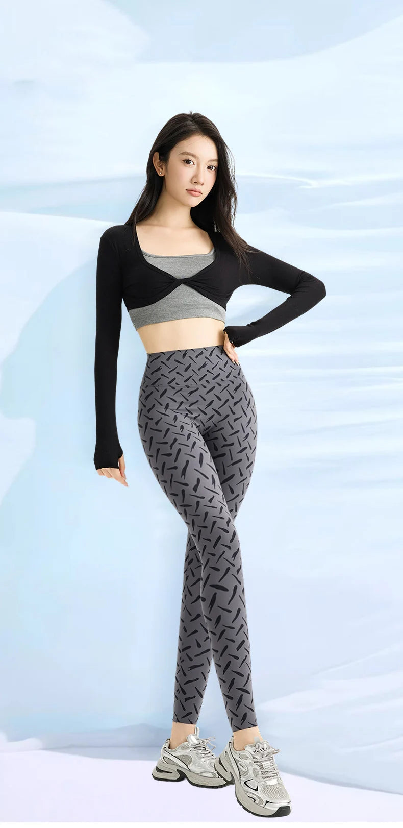 Leggings Piel Tiburón Estrellas | Impresión Cielo Elástico | Cintura Alta Correr Yoga P-O | Ticotrendy