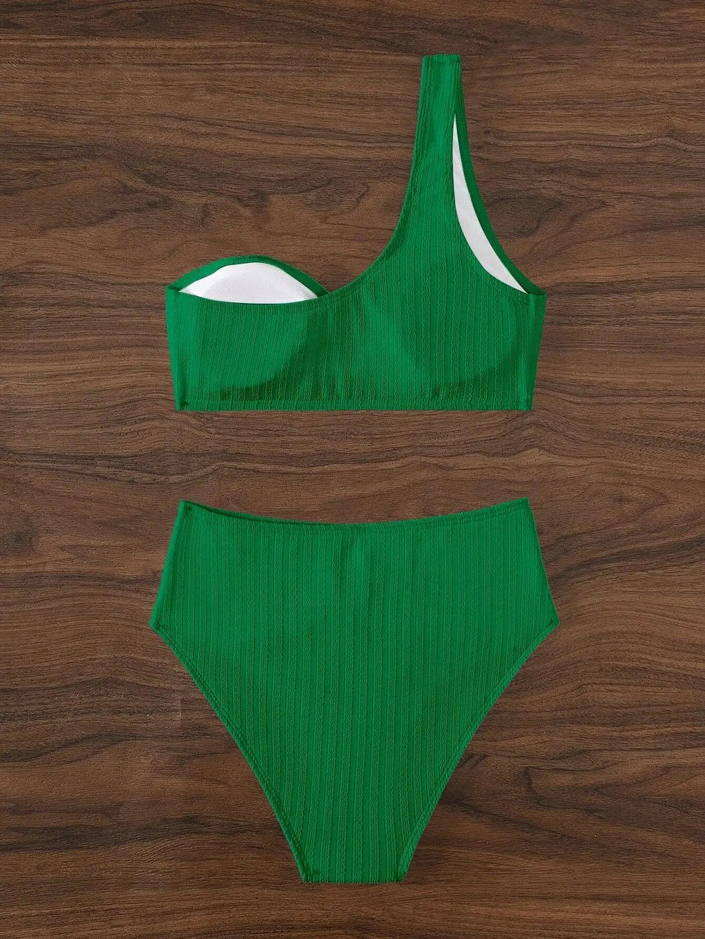 Bikini de Un Hombro y Tiro Alto - Conjunto Elegante para la Arena