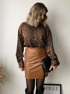 Falda Corta de Cuero | Cremallera y Talle Alto | Sexy Casual