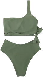 Bikini de Una Correa para Hombro - Traje de Baño Dividido
