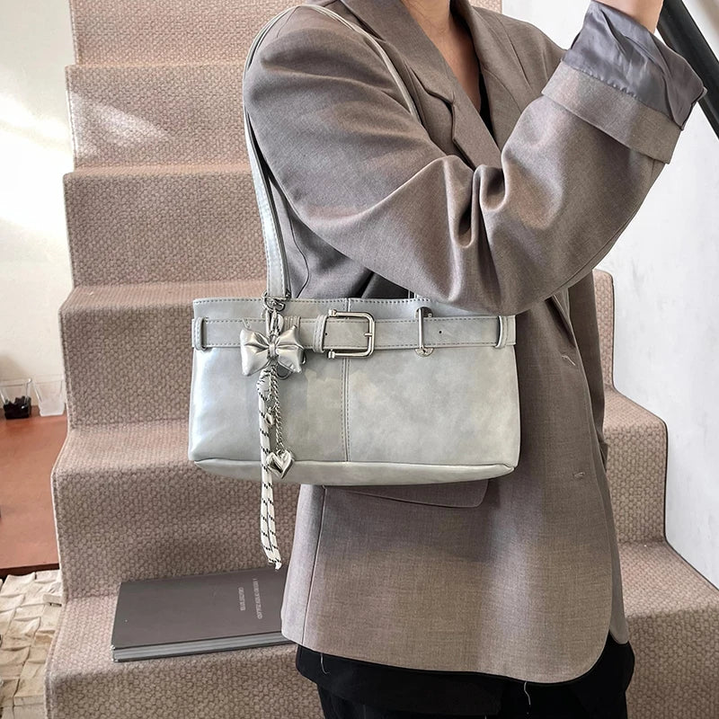 Bolso Hombro Diseño Hebilla Cinturón Lujo | Moda Versátil Tendencia Costa Rica