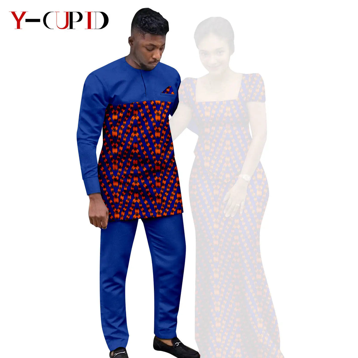 Conjunto Falda y Top Africano Bazin Riche Pareja | Top y Pantalón | Tallas XS-6XL | Tico Trendy