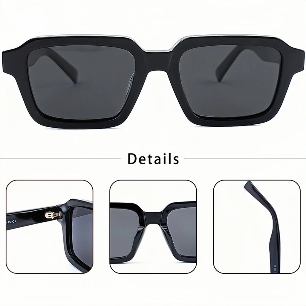 Gafas de Sol Polarizadas Caterside | Retro Cuadradas | Montura de Acetato | Unisex