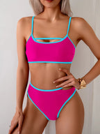Bikini Sin Espalda Color Bloqueado Sexy - Traje de Baño 2025