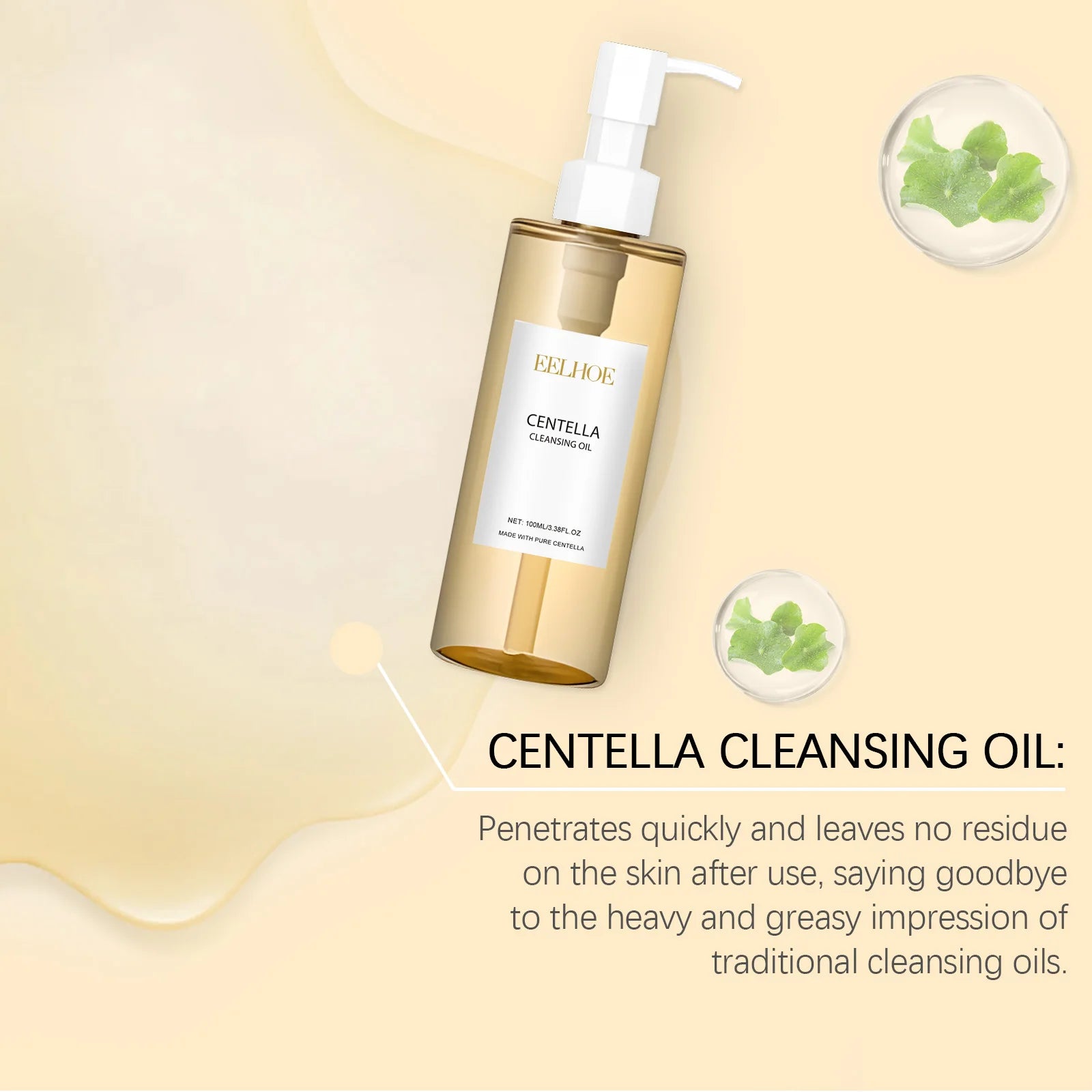 Aceite Limpiador Desmaquillante Facial | Centella Vitamina E | Control Sebo Piel Sensible