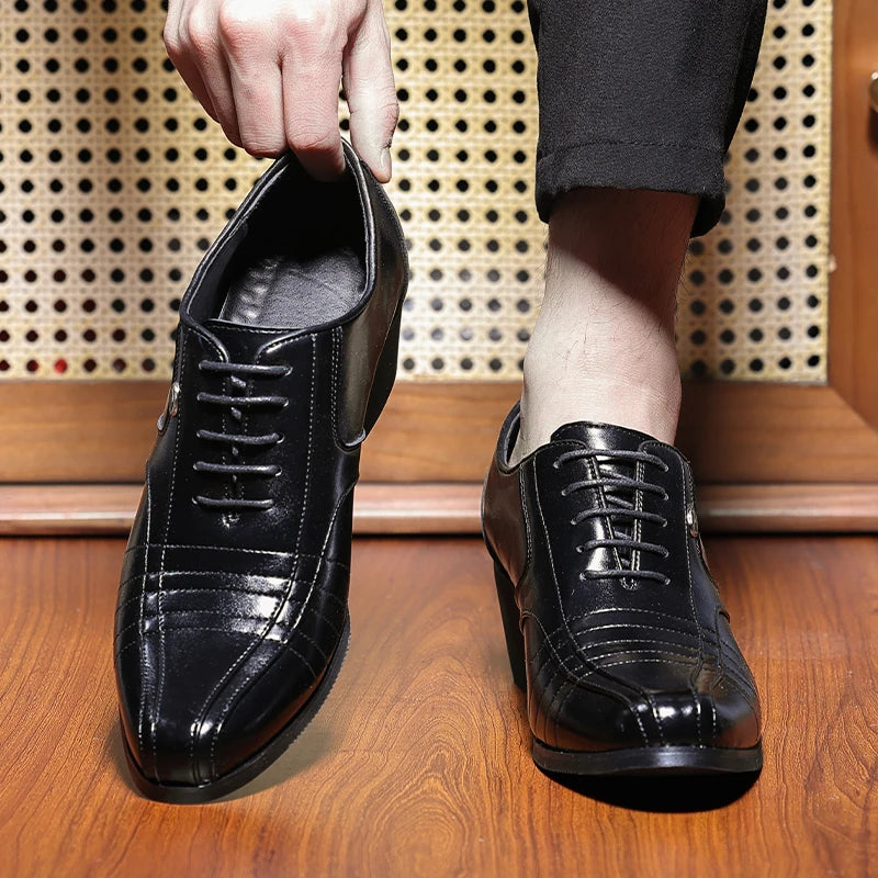 Zapatos Oxford Hombre Charol Elegantes Punta Puntiaguda Fiesta Boda | Alta Calidad