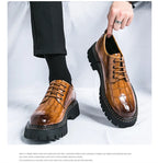 Zapatos Vestir Marrones Hombre | A Cuadros Cordones Punta Redonda Informal Negocios