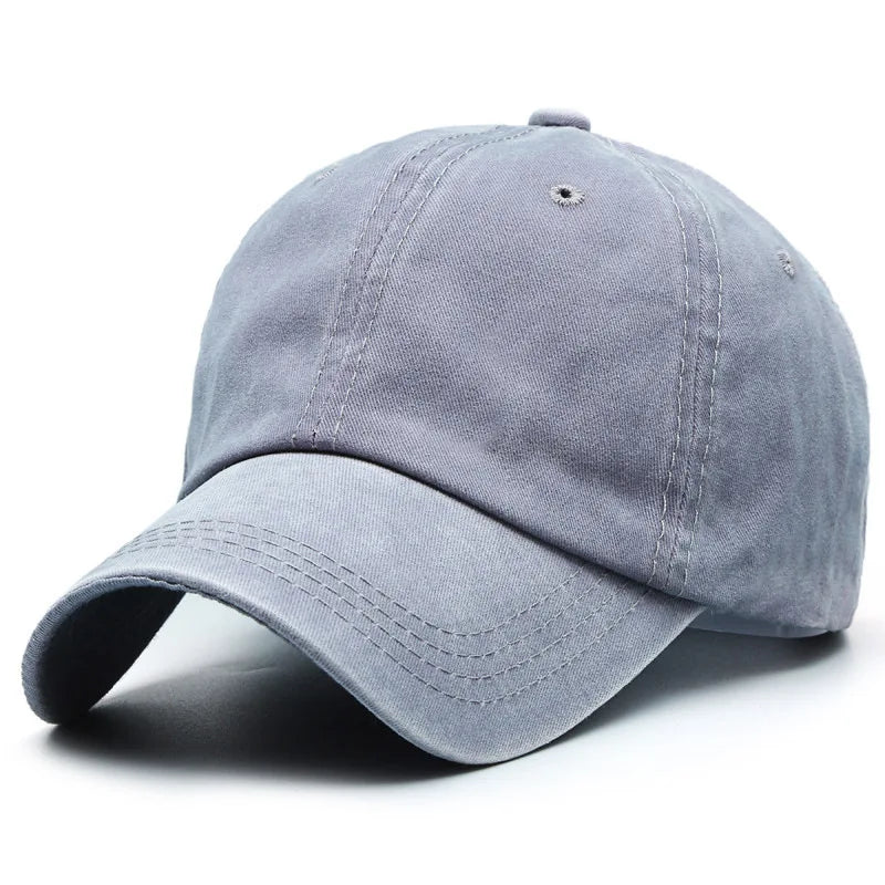 Gorra de béisbol lisa lavada de primavera, sombreros Retro ajustables para papá, regalo para hombres y mujeres, algodón no estructurado, moda de Color sólido