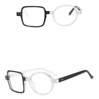 Montura Gafas Asimétricas Retro Redondas Cuadradas | Lentes Transparentes Unisex Ópticas