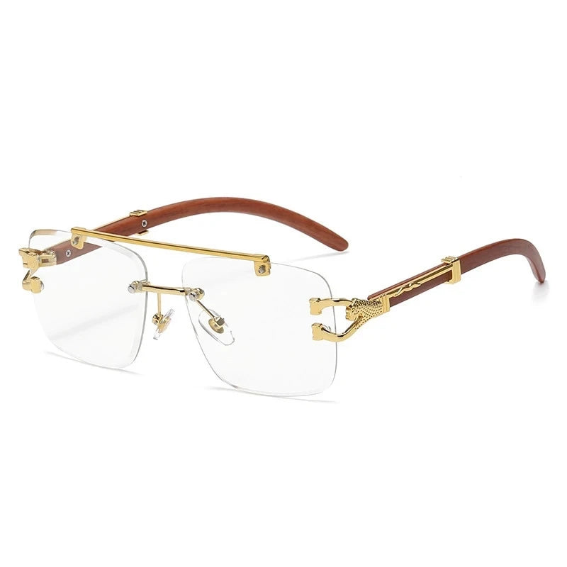 Gafas de Sol Retro | Montura Cuadrada y Parte Superior Plana | Doble Puente