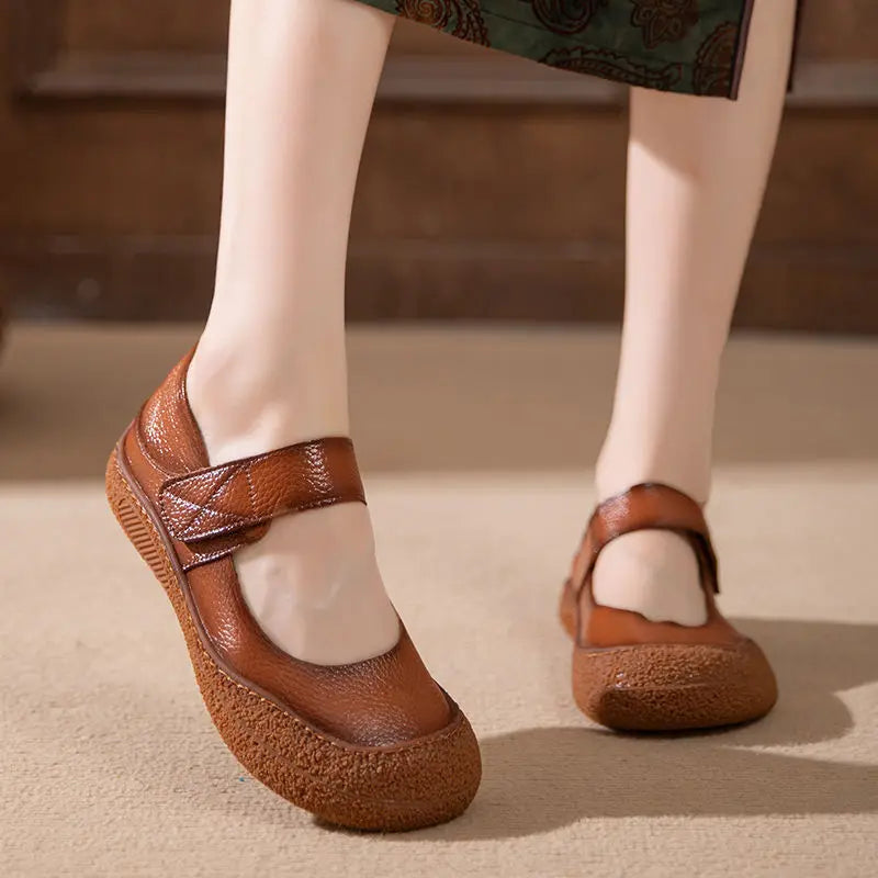 Mocasines Étnicos De Flores | Cuero Genuino Estilo Retro Lujoso Casual
