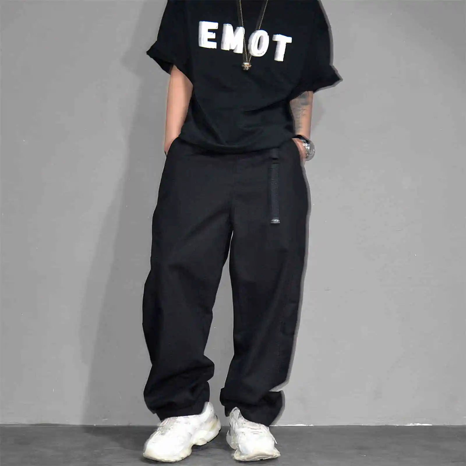 Pantalón Jogger Negro Hombre | Algodón | Cintura Elástica | Ticotrendy