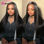 26 28 30 pulgadas 6X4 pelucas rectas sin pegamento cabello humano listo para usar pelucas de cabello humano brasileño precortado peluca con cierre peluca de cabello humano