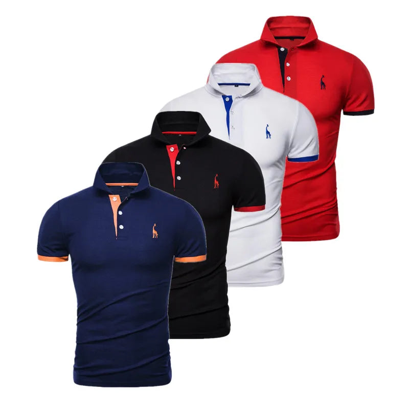 Set de 4 Polos Bordados Hombre | Manga Corta Ajustados | Tallas XS-5XL | Tico Trendy