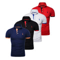 Set de 4 Polos Bordados Hombre | Manga Corta Ajustados | Tallas XS-5XL | Tico Trendy