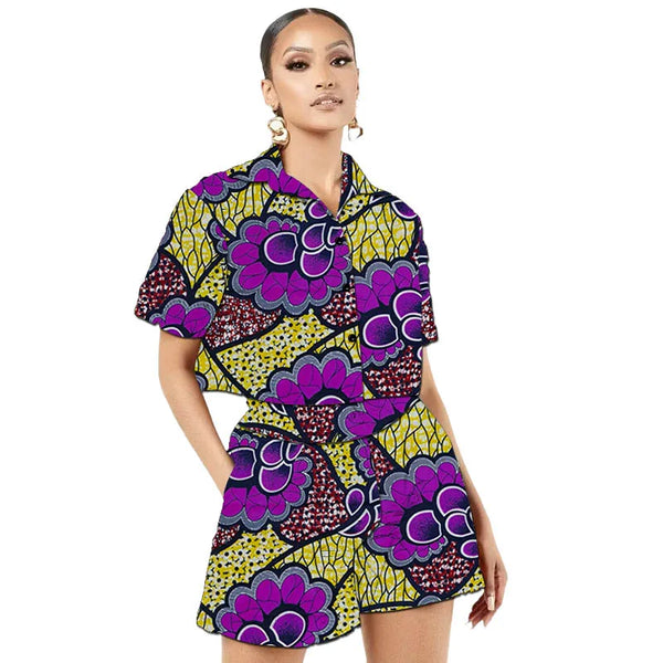 Conjunto Africano Camisa y Pantalones Cortos