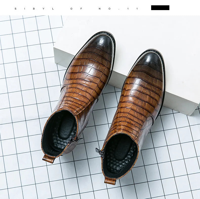 Zapatos Formales Hombre Ticotrendy Piel Dividida Boda Cómodos Con Cremallera | Punta Puntiaguda