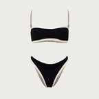 Bikini Colorblock con Ribete - Traje de Baño de Dos Piezas para Playa