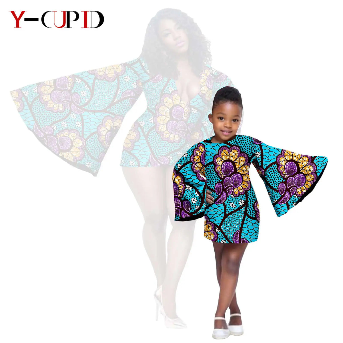Vestido Dashiki y Mini Capa Madre e Hija | Tico Trendy