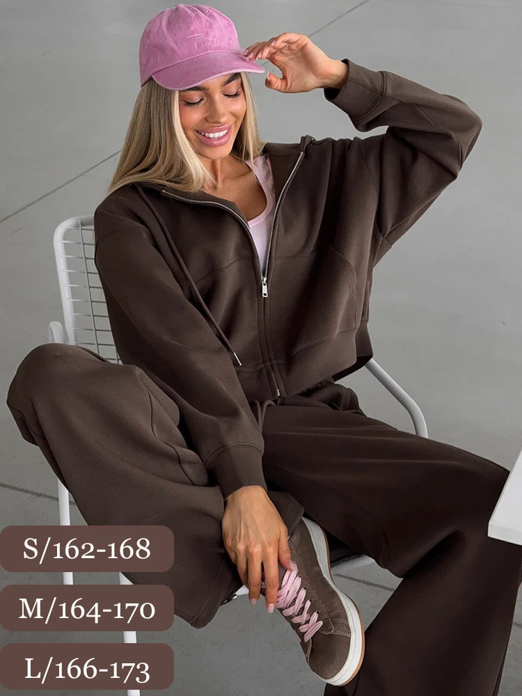 Conjunto Chándal 2 Piezas Mujer | Capucha y Cremallera | Gris y Amarillo Casual | Otoño | Ticotrendy